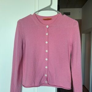 Guest in Residence- Pink Button-Up Cardigan - 100% Cashmere